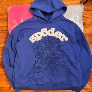 Blue Spider Web Hoodie
